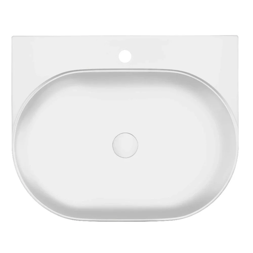 Davoli 600mm Matt White Wall Hung Basin With Support