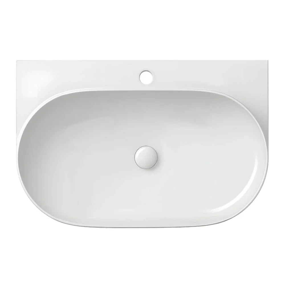 Davoli 800mm Gloss White Wall Hung Basin With Support