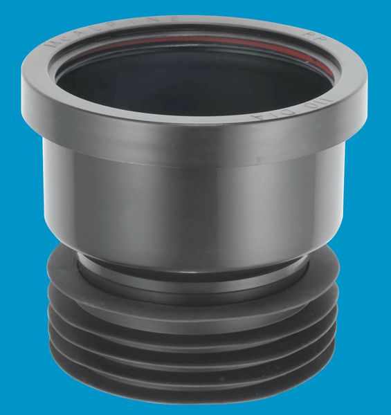 McAlpine 4"/110mm Drain Connector with 'O' Seal Socket - Black DC1-BL