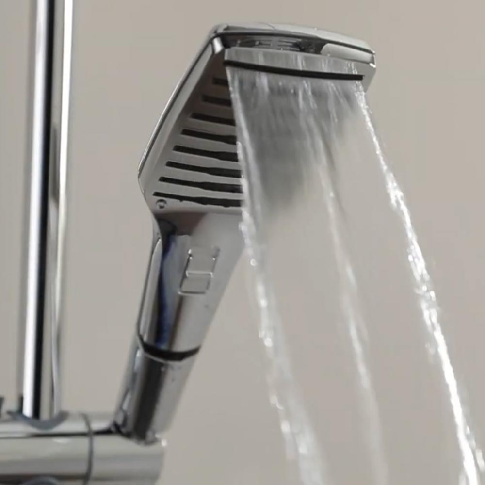 Highlife Drummore Cool Touch Chrome Square Dual Head Shower Kit