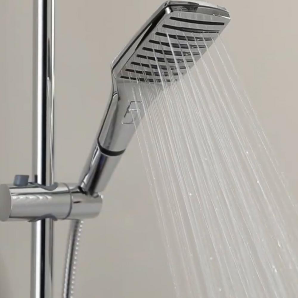 Highlife Drummore Cool Touch Chrome Square Dual Head Shower Kit