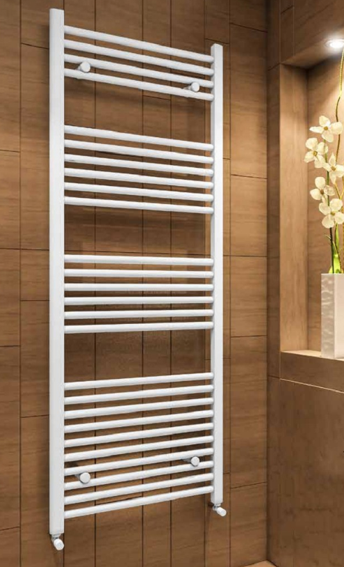 Wingrave Straight Matt White Towel Rail 1000mm x 400mm - Eastbrook