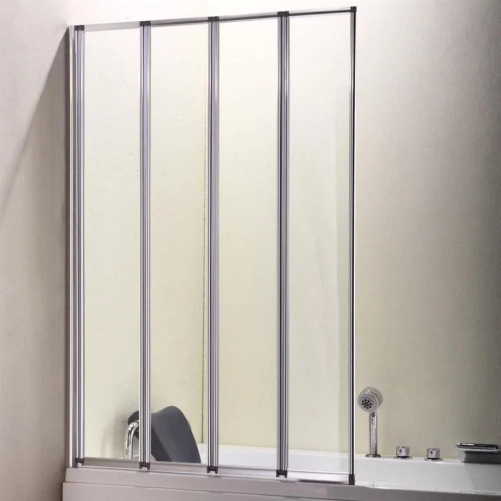 Eastbrook Volente 4 Fold Bath Shower Screen 1400 x 1000mm Chrome