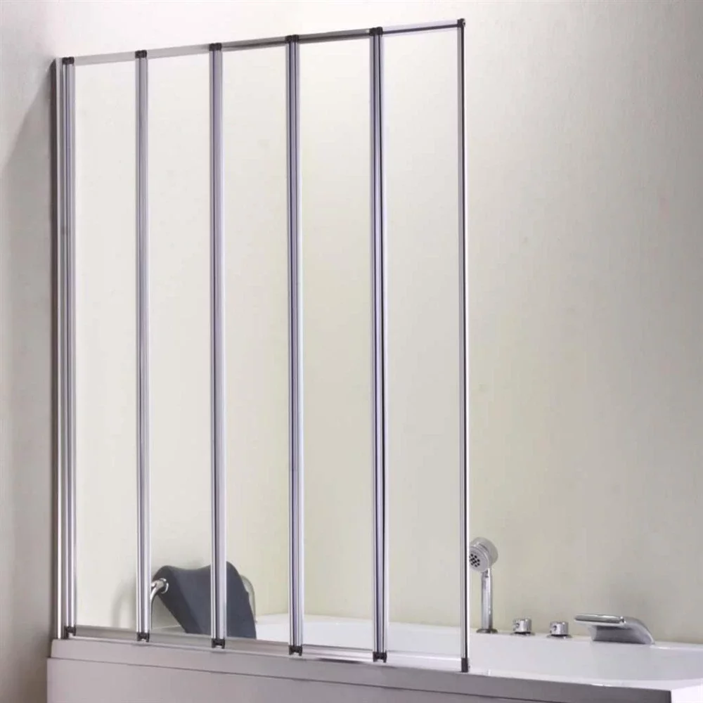 Eastbrook Volente 5 Fold Bath Shower Screen 1400 x 1250mm Chrome