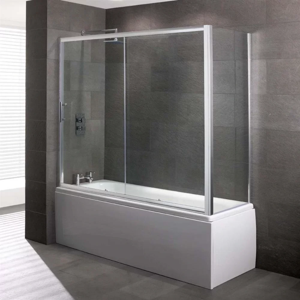 Eastbrook Volente Overbath Sliding Bath Shower Enclosure 1690 x 1475mm Chrome
