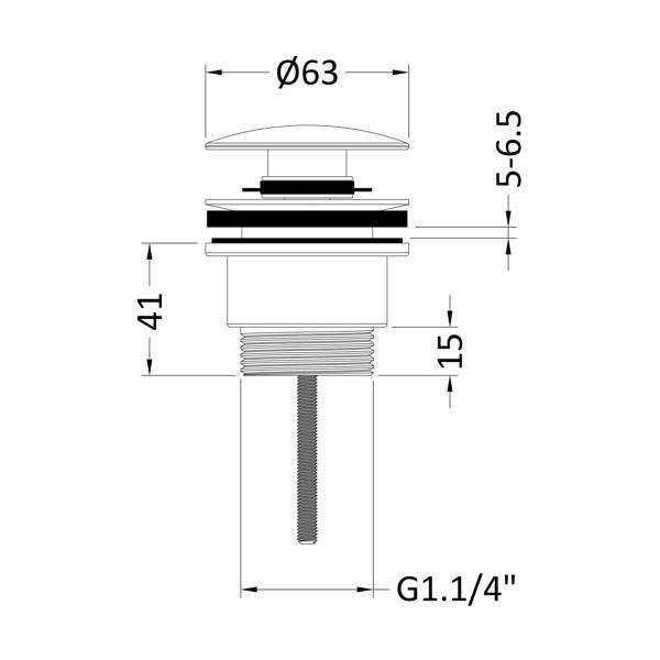 Hudson Reed Brushed Brass Sprung Basin Waste / Universal Slotted or