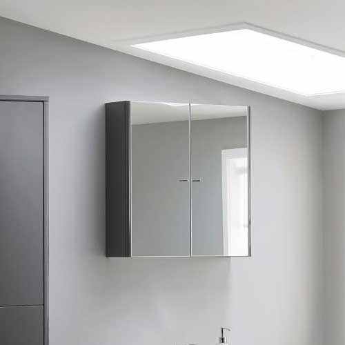 Nara 600mm Mirror Cabinet - Graphite Gloss - Elation