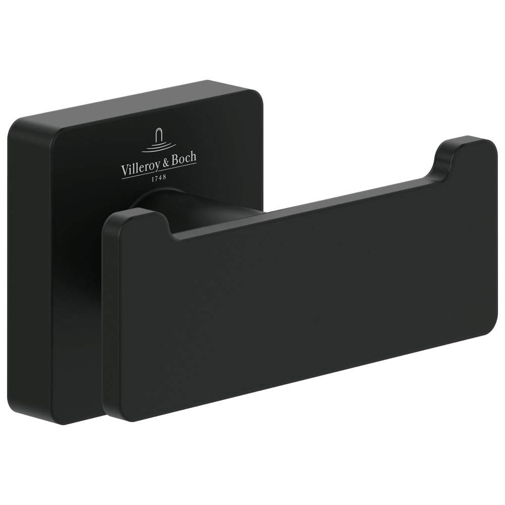 Villeroy & Boch Elements Striking Double Robe Hook Matt Black