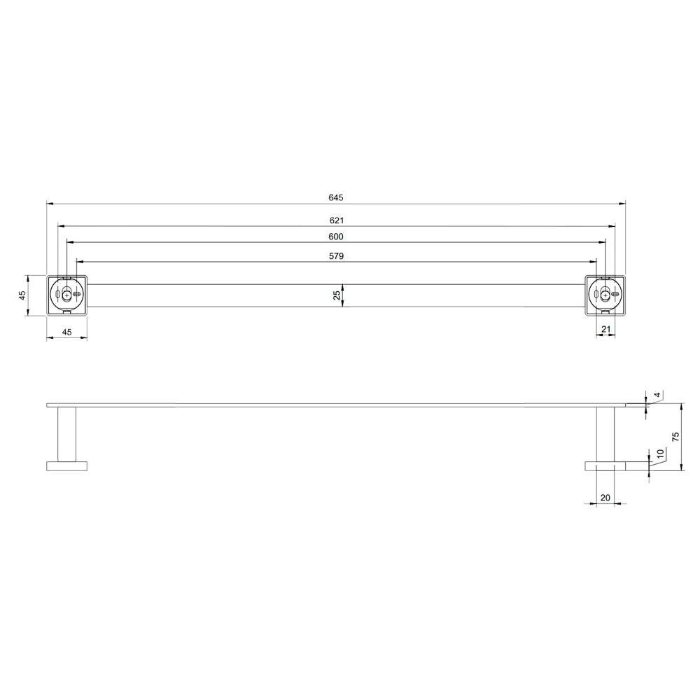 Villeroy & Boch Elements Striking Towel Rail 645mm Matt Black