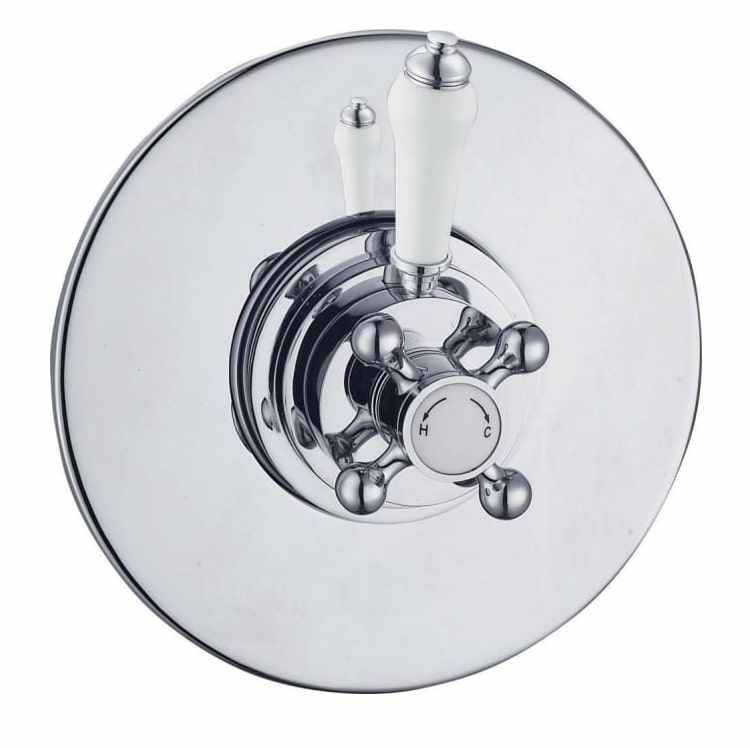 Edwardian Concealed Round Thermostatic Shower Valve, Holborn London 1855