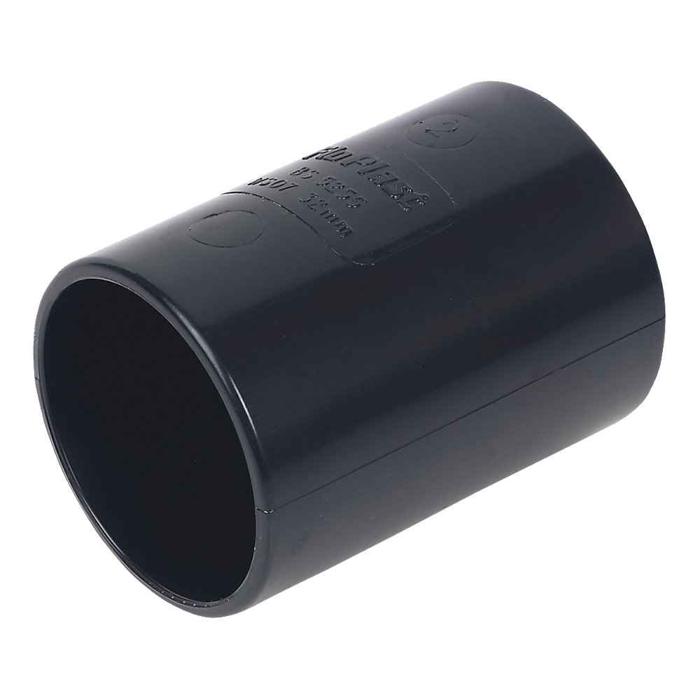 ABS Solvent Fit 32mm - Straight Coupler - Black - Waste Pipe