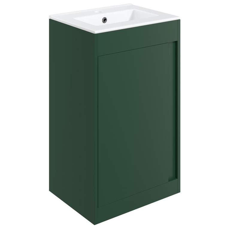 Forest 510mm Floor Standing Unit Inc. Basin - Matt Conifer Green