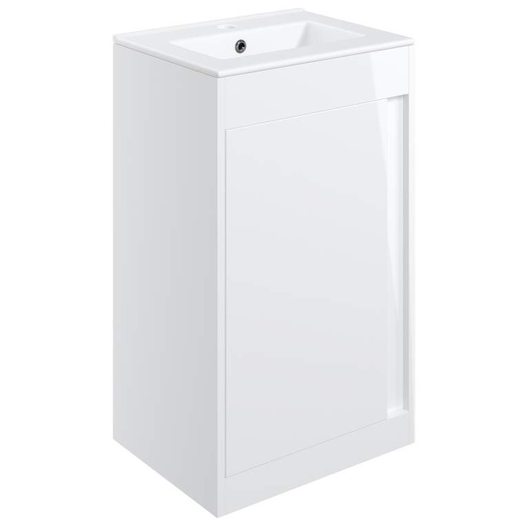 Forest 510mm Floor Standing Unit Inc. Basin - White Gloss