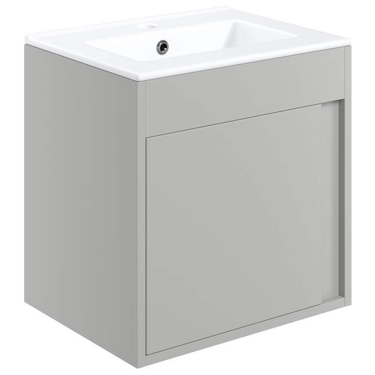 Forest 510mm Wall Hung Unit Inc. Basin - Matt Light Grey