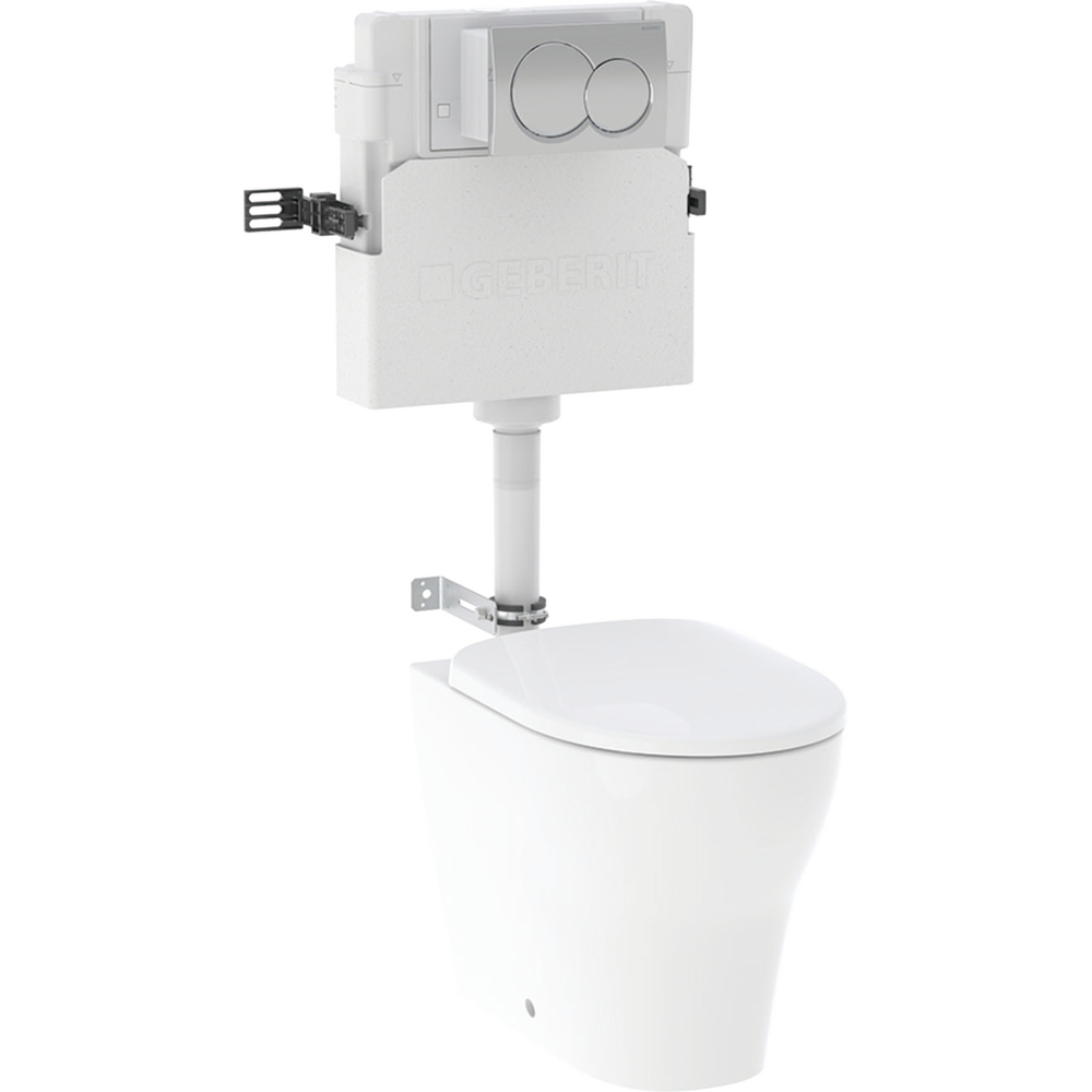 Geberit Duofix Alpha Cistern, Bright Chrome Flush Plate and Selnova Toilet Pack