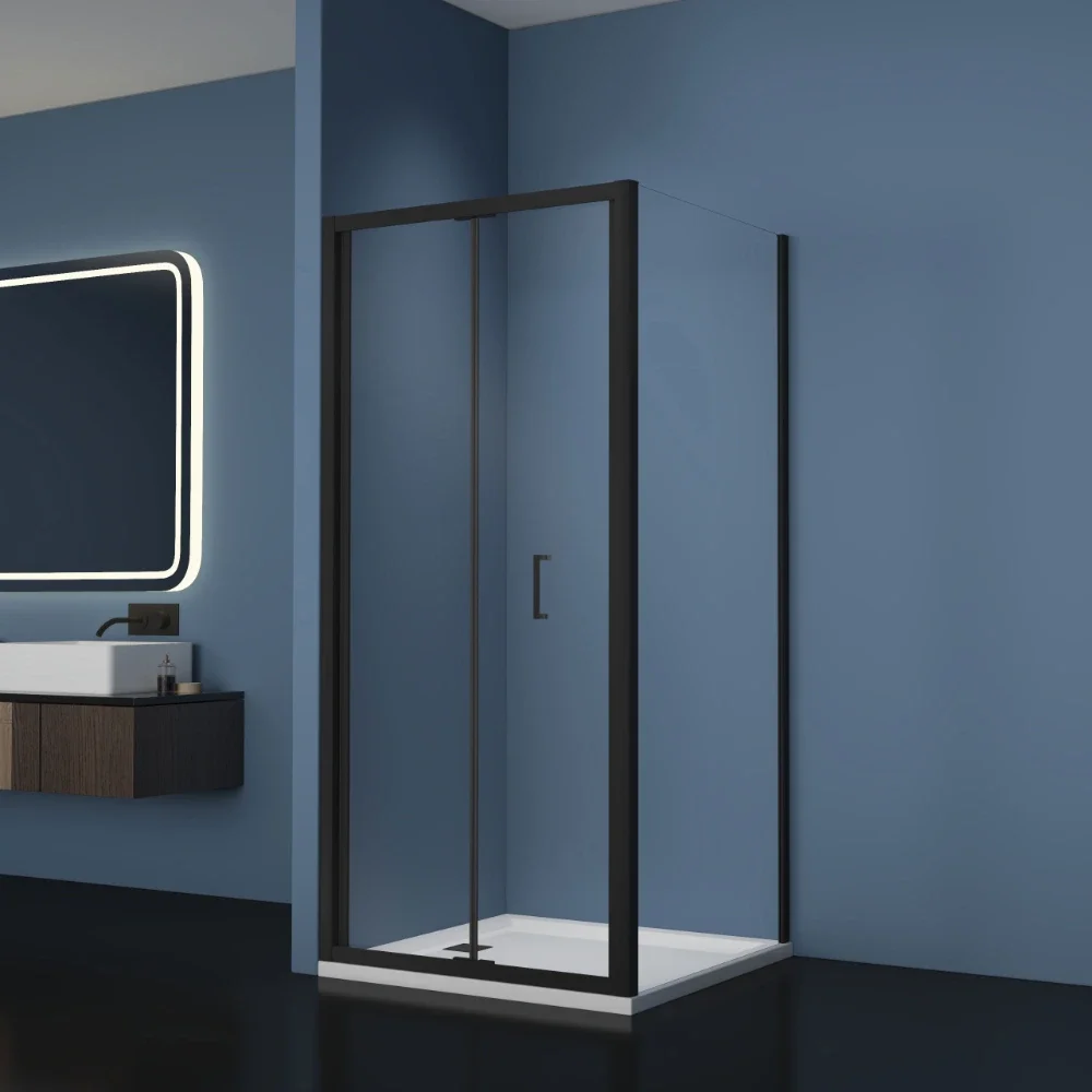 Gio Matt Black 760mm Bi-Fold Shower Door