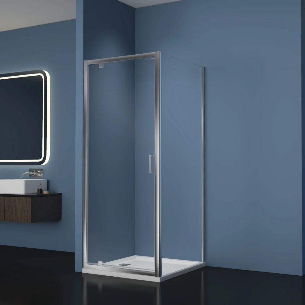 Gio Chrome 700mm Pivot Shower Door