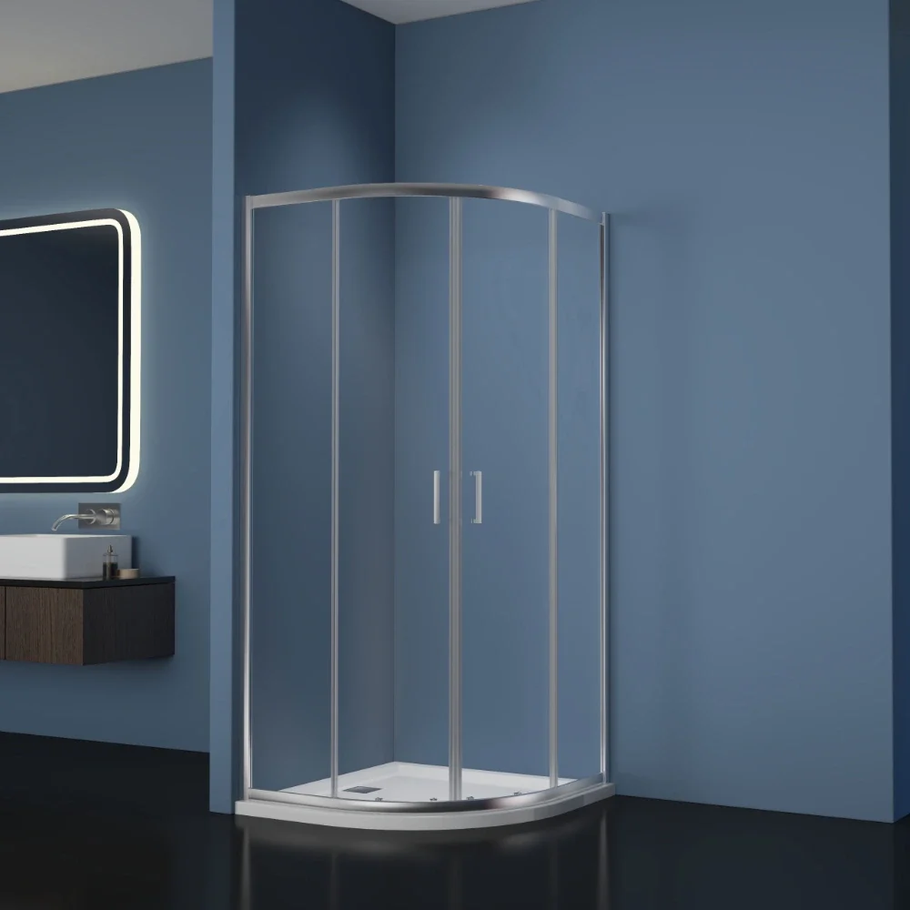 Gio Chrome 800mm Quadrant Double Door Shower Enclosure