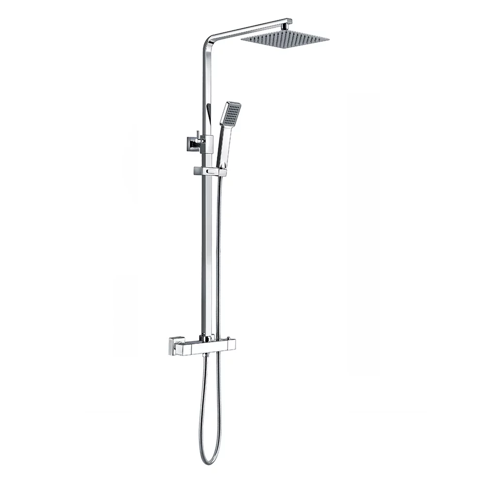 Gio Edge Square Dual Head Rigid Riser Shower Kit