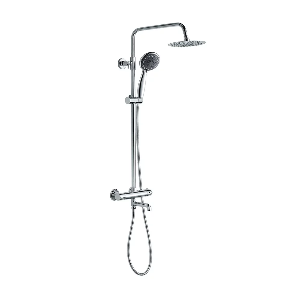 Gio Halo Round Chrome Dual Head Shower and Bath Filler