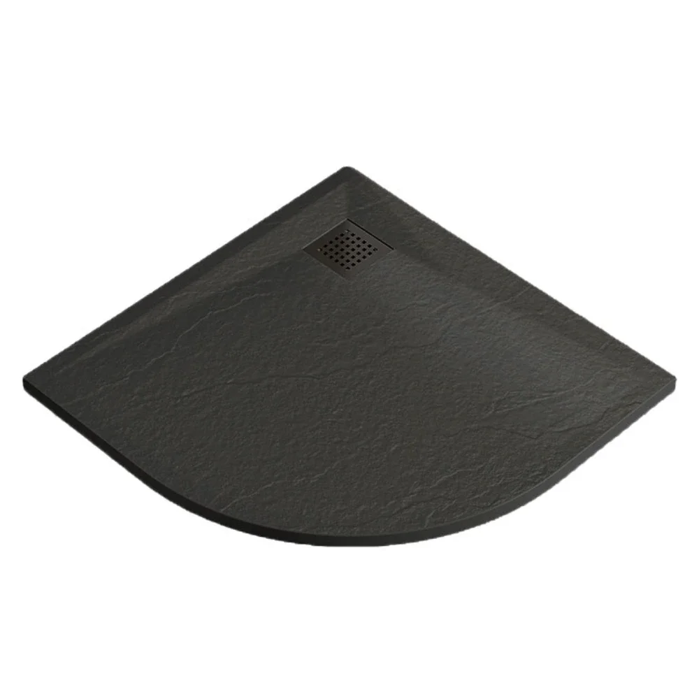 Gio Slate 800 x 800mm Cuttable Quadrant Shower Tray Black Slate