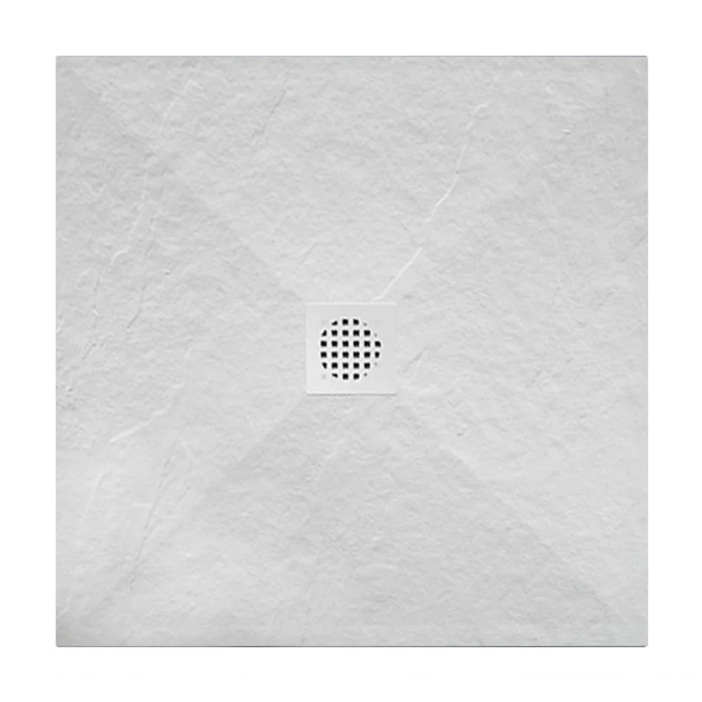Gio Slate 800 x 800mm Cuttable Slate Shower Tray White Slate