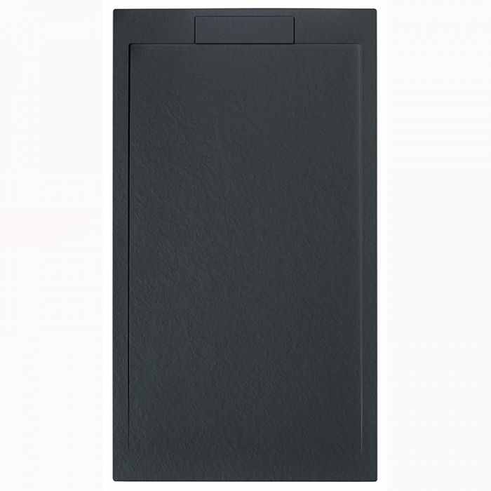 Giorgio Lux Graphite Slate Effect Shower Tray - 1600 x 900 - Concealed Waste