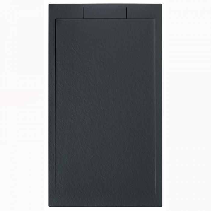 Giorgio Lux Graphite Slate Effect Shower Tray - 1000 x 800 - Concealed Waste