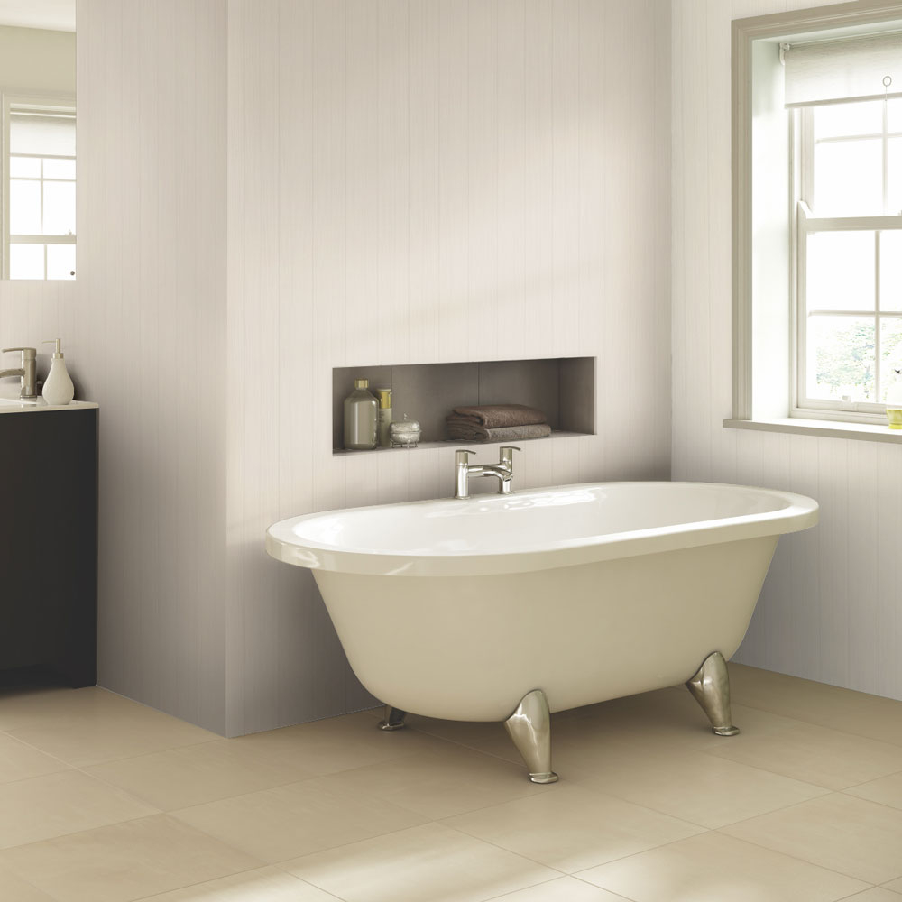 Grained Angora Grey Naturepanel Shiplap Slat Wall  Shower Board