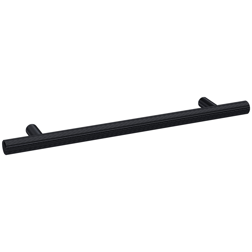 Nuie Knurled Matt Black 220mm Handle