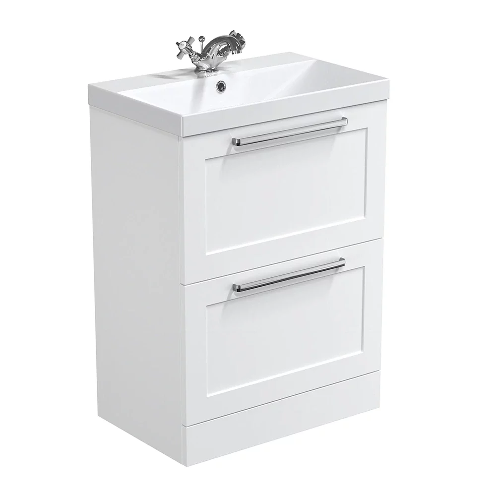 Halite 610mm Waterproof Shaker 2 Drawer Vanity Unit and Basin