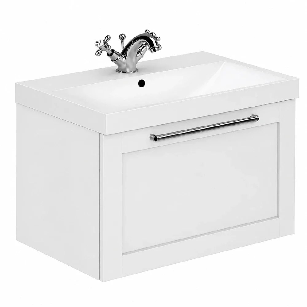 Halite 610mm Waterproof Shaker Wall Hung Vanity Unit and Basin