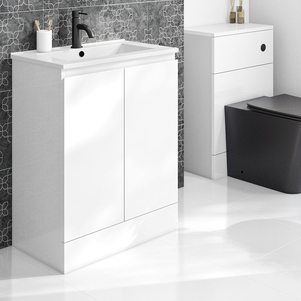 Halite 600mm White Waterproof Vanity Unit with Basin