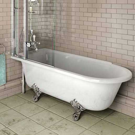 Burlington Hampton Freestanding Traditional Shower Bath Left Handed