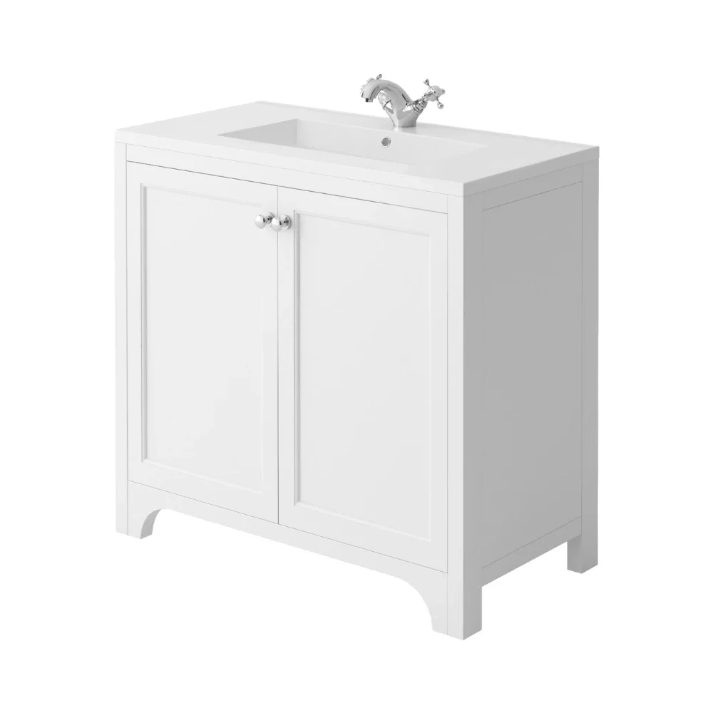 Harrogate Brunswick 900 Traditional Arctic White Vanity Unit