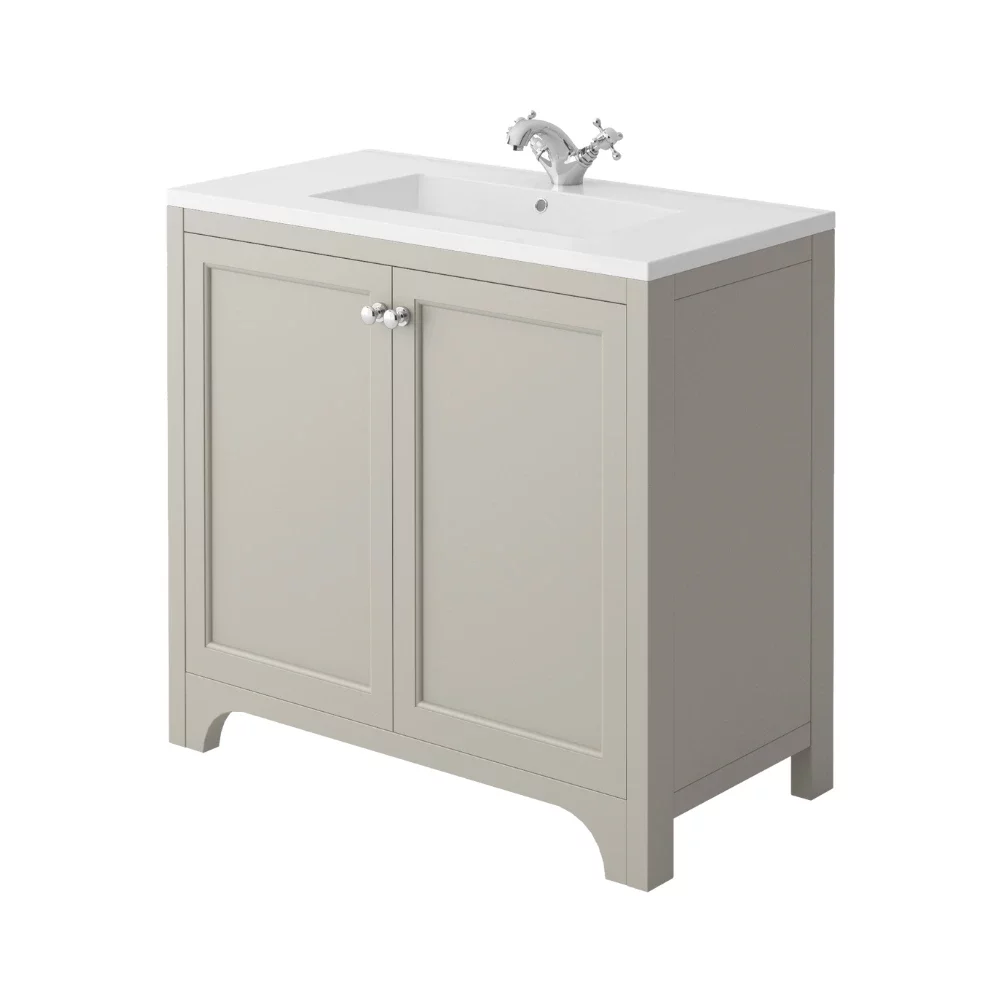 Harrogate Brunswick 900 Traditional Dovetail Grey Vanity Unit