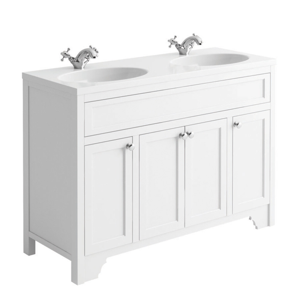 Harrogate Dutchy Double 1200 Arctic White Vanity Unit