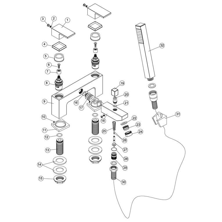 Havanna Bath/Shower Mixer w/Bracket (RDBS105775)