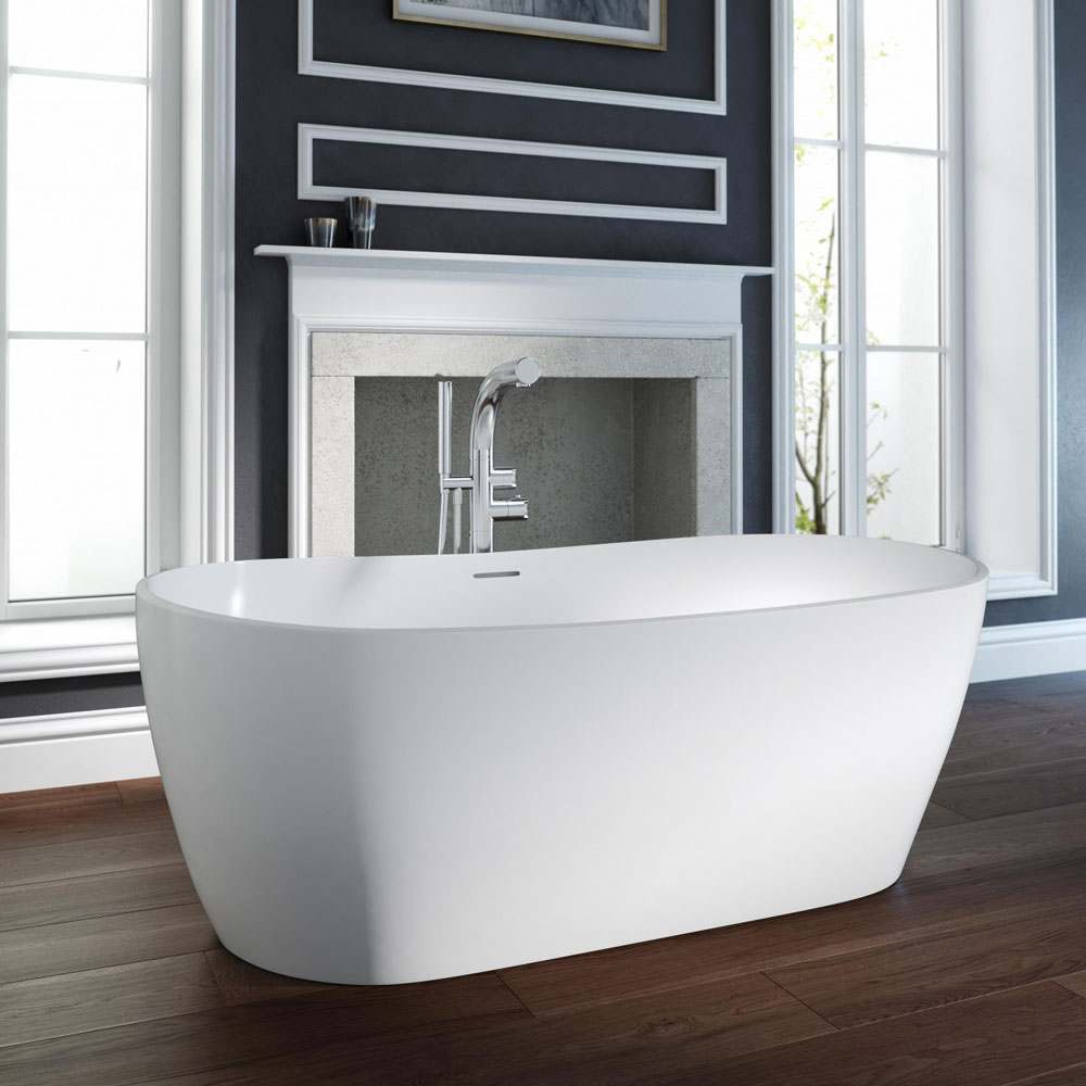 Hellisay 1800 x 800mm Matt White Freestanding Bath - Ramsden & Mosley
