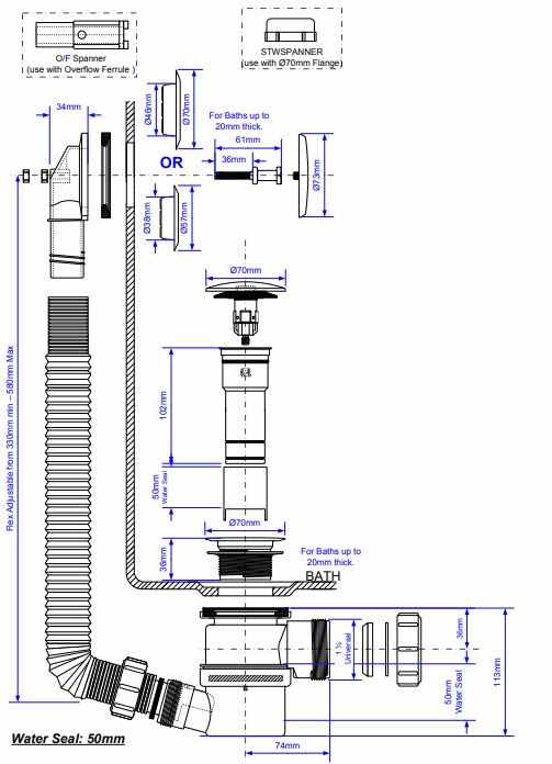 McAlpine Bottle Bath Trap Waste 40mm HC2650UK McAlpine Plumbing