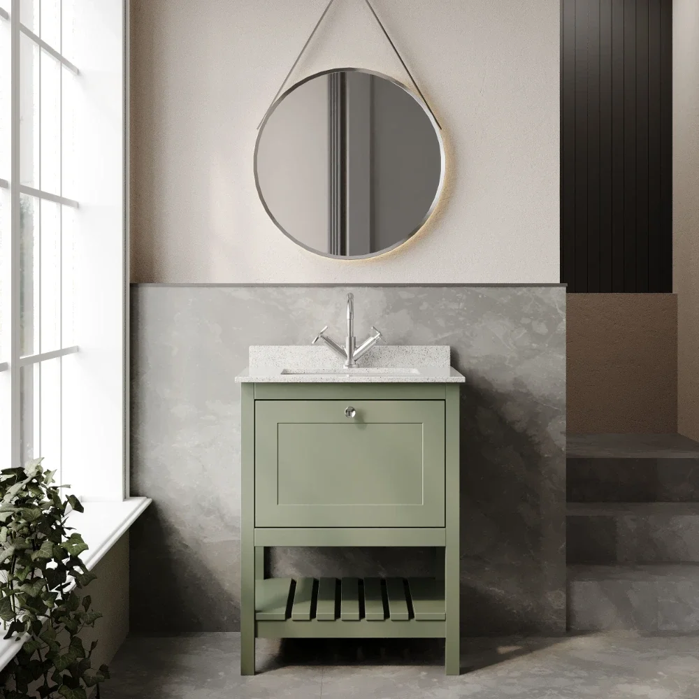 Hudson Reed Bexley Fern Green 595mm Bathroom Vanity Unit