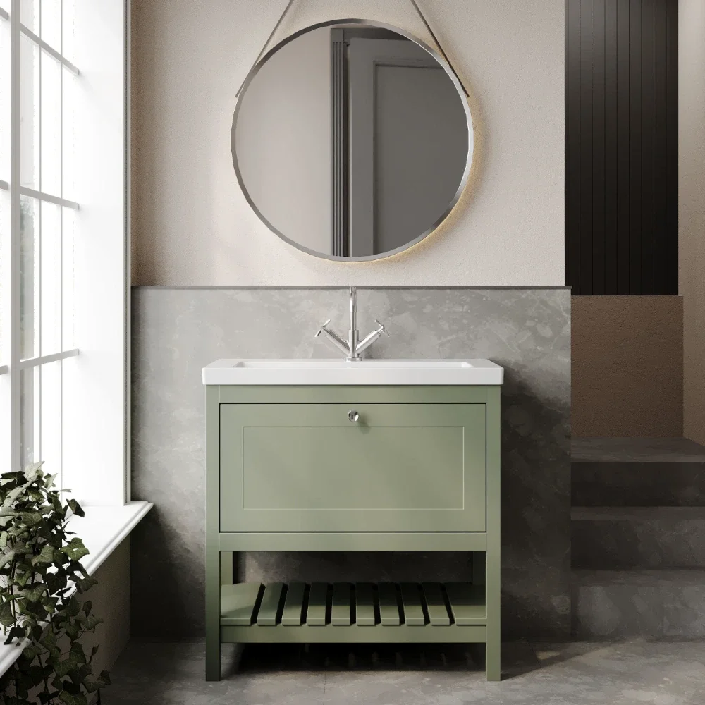 Hudson Reed Bexley Fern Green 800mm Bathroom Vanity Unit