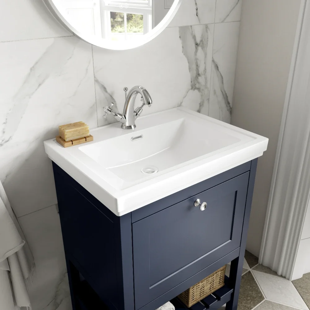 Hudson Reed Bexley Indigo Blue 595mm Bathroom Vanity Unit
