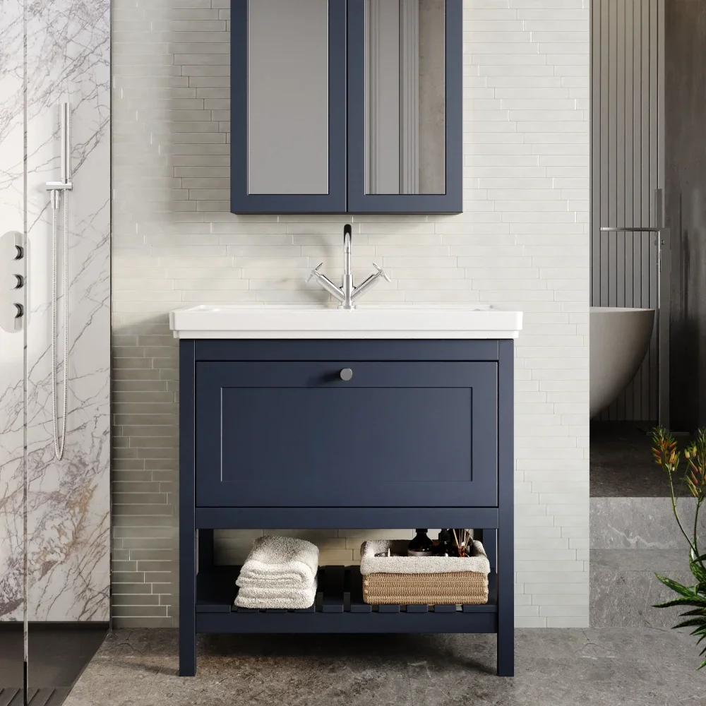 Hudson Reed Bexley Indigo Blue 800mm Bathroom Vanity Unit