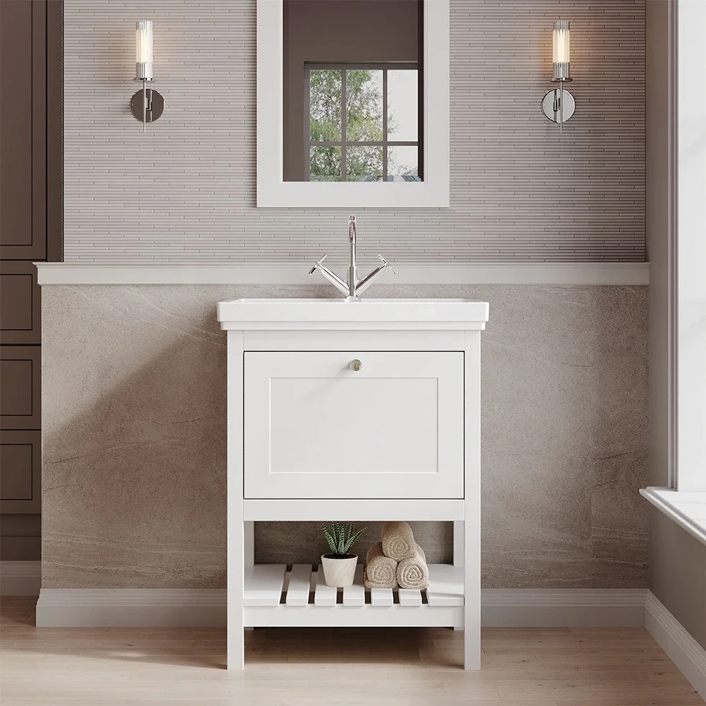 Hudson Reed Bexley Pure White 595mm Bathroom Vanity Unit