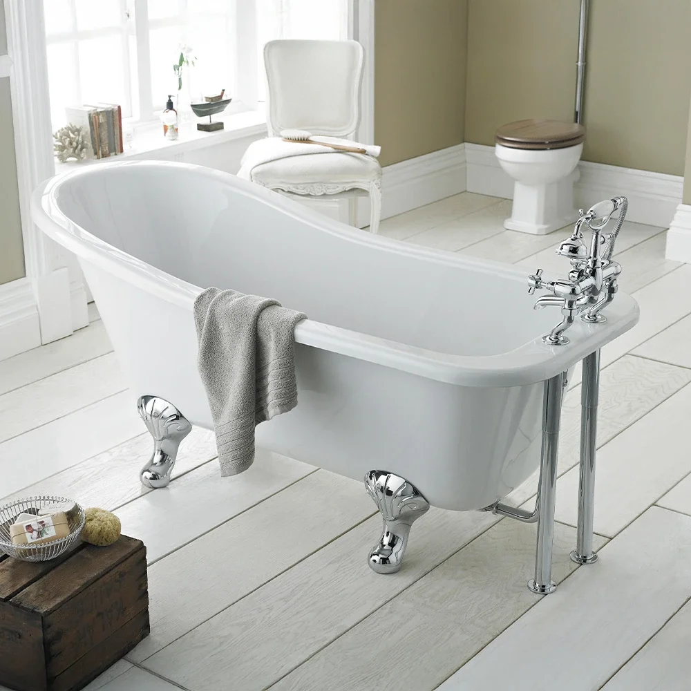 Hudson Reed Brockley 1690 x 740mm Freestanding Bath With Pride Legs