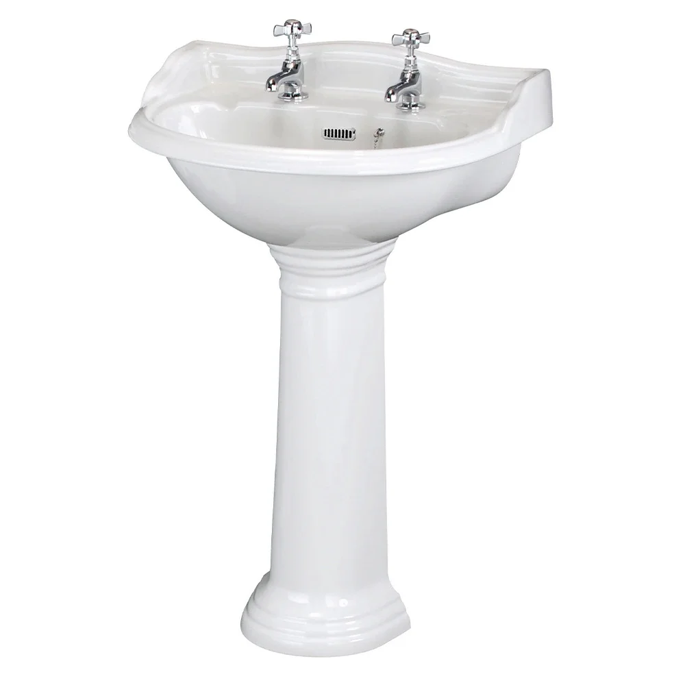 Hudson Reed Chancery 600mm 2 Tap Hole Traditional Basin & Pedestal
