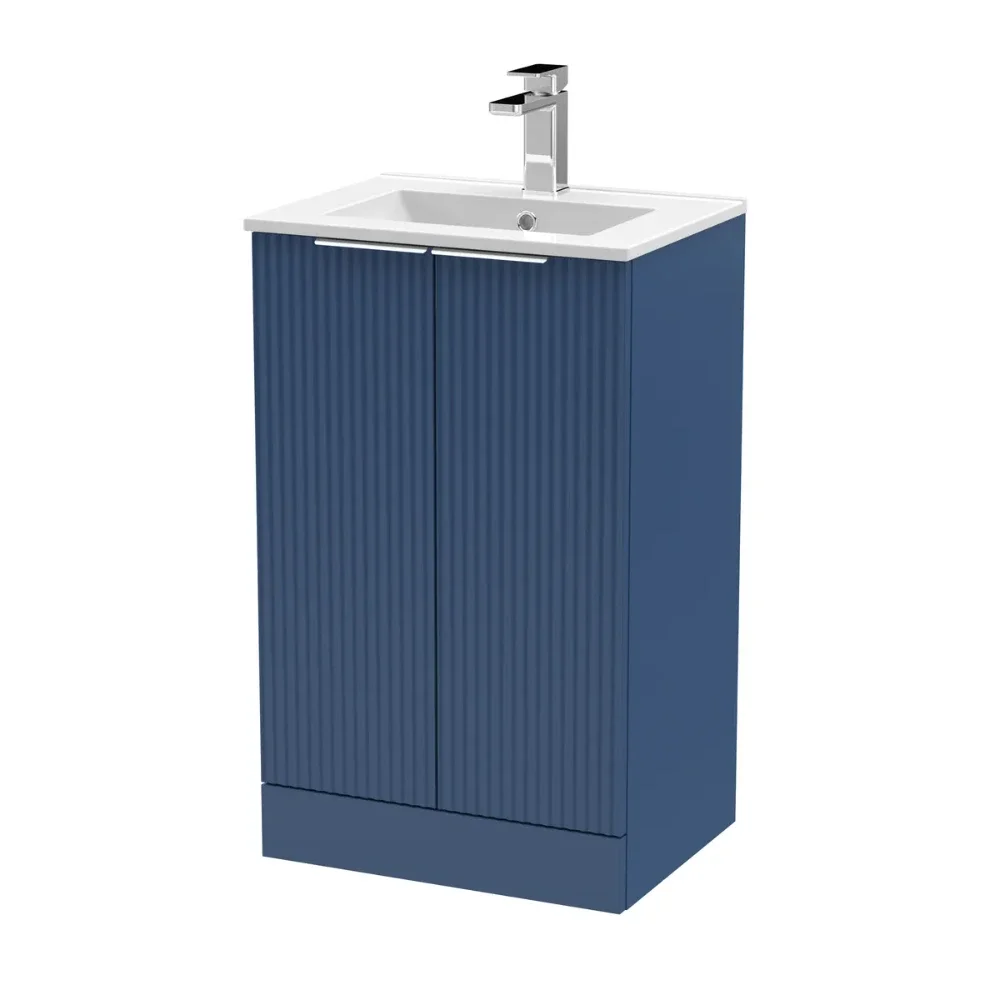 Hudson Reed Fluted 500 Satin Blue Vanity Unit