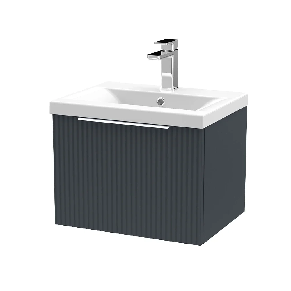 Hudson Reed Fluted 500 Soft Black Vanity Unit & Basin