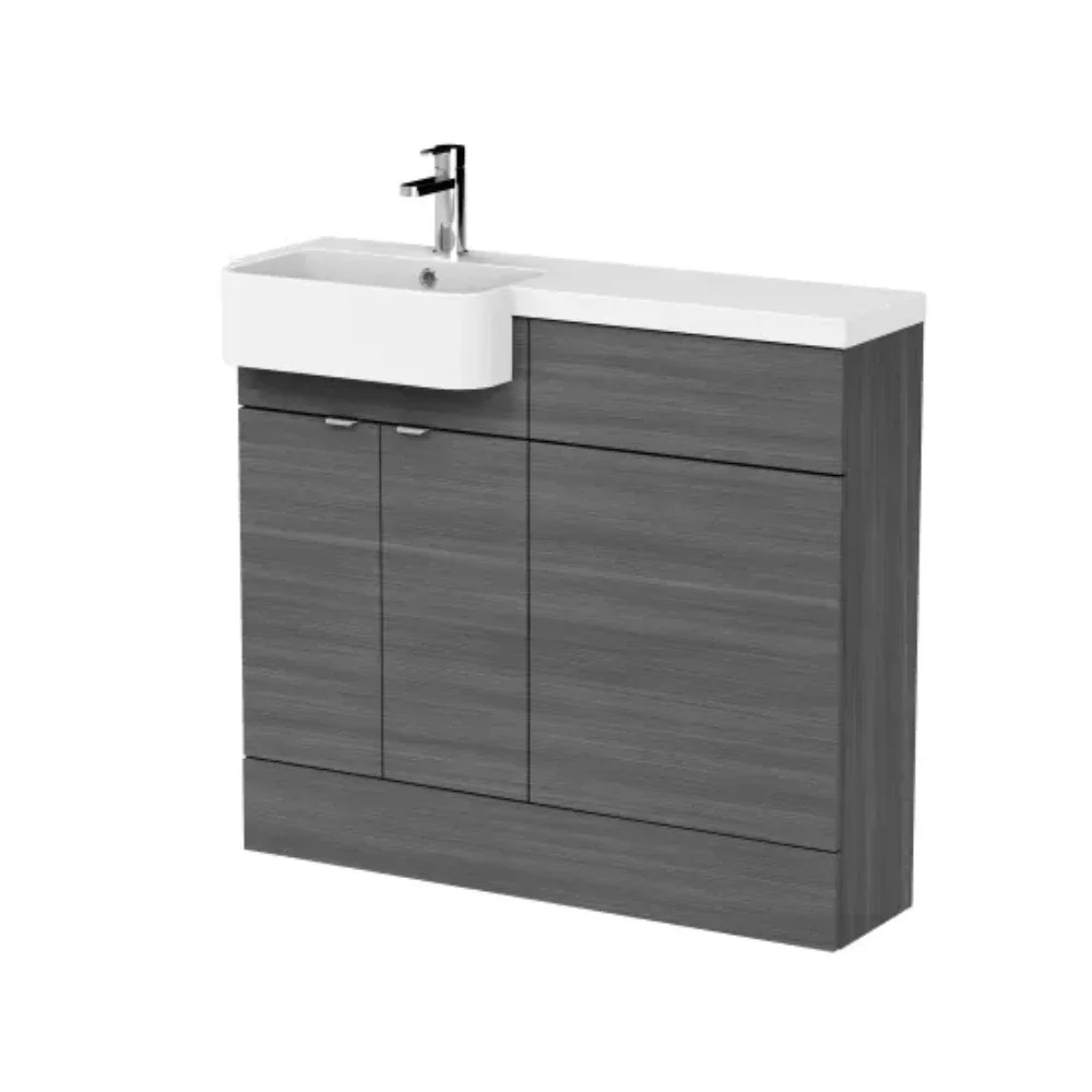 Hudson Reed Fusion Anthracite 1000 LH Semi Recessed Basin Combination Unit
